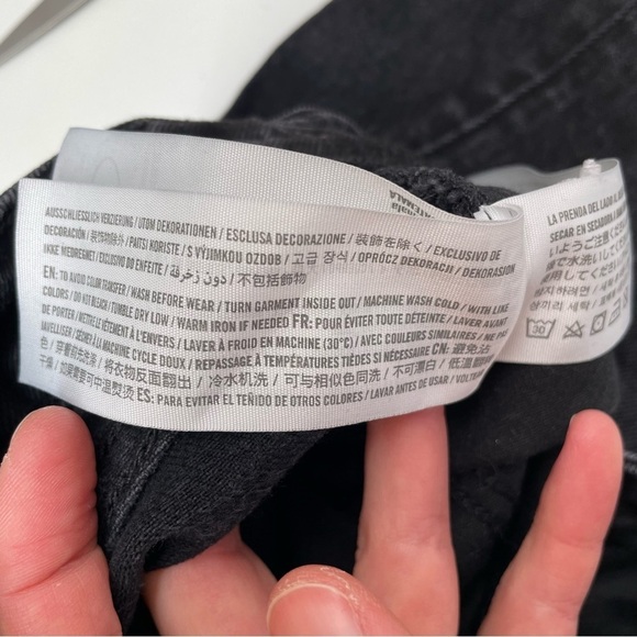 Abercrombie & Fitch 90’s Relaxed Jean high rise split Hem black 29 straight leg - Picture 12 of 16